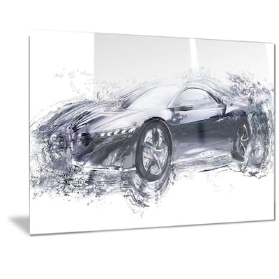 Designart Sleek Black Exotic Car Metal Wall Art
