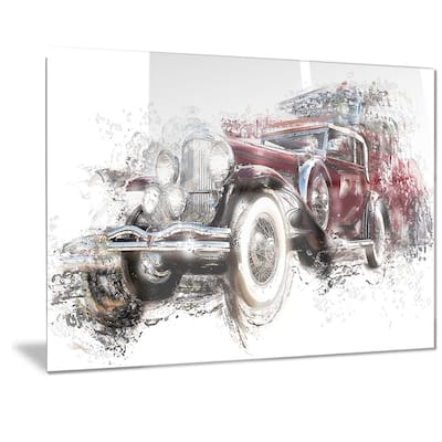 Designart American Hot Rod Car Metal Wall Art