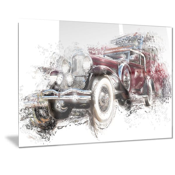 Designart American Hot Rod Car Metal Wall Art - Overstock - 11862914