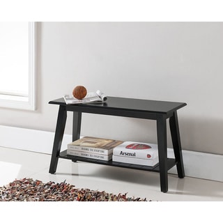 InRoom Designs Wood Entryway Bench with Storage Shelf - Modern Accent Seating for Hallway, Bedroom, Living Room or Narrow Space
