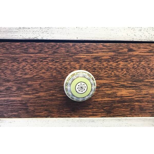 Shop Green Pattern Ceramic Drawer Knobs Pull Pack Of 6 Free
