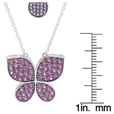 Sterling Silver Gemstone 18-inch Butterfly Necklace