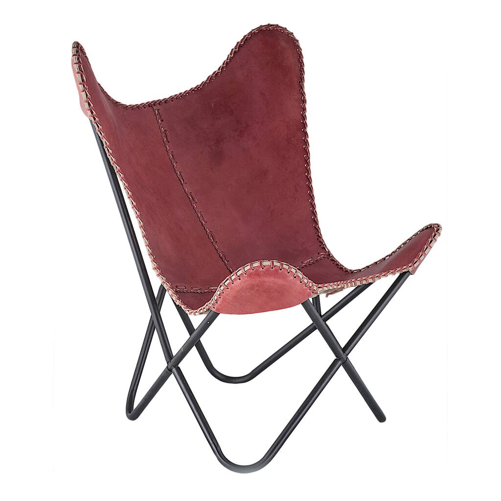 Horizon Rose Leather Butterfly Chair