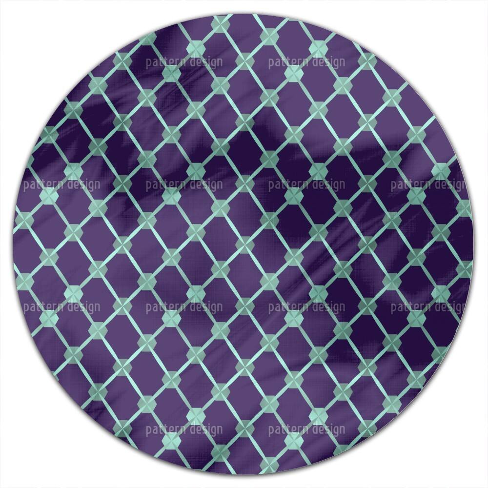 Hexagon Network Round Tablecloth