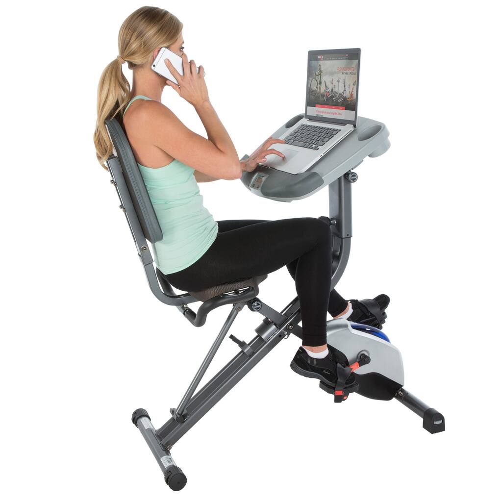 Exerpeutic EXERWORK 1000 Fully Adjustable Desk Folding Exercise Bike