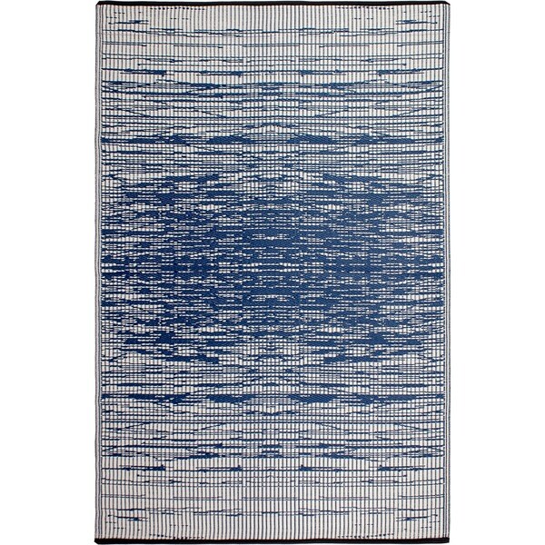 Shop Fab Habitat Indo Revesible Brooklyn Blue Recyled Plastic Area Rug
