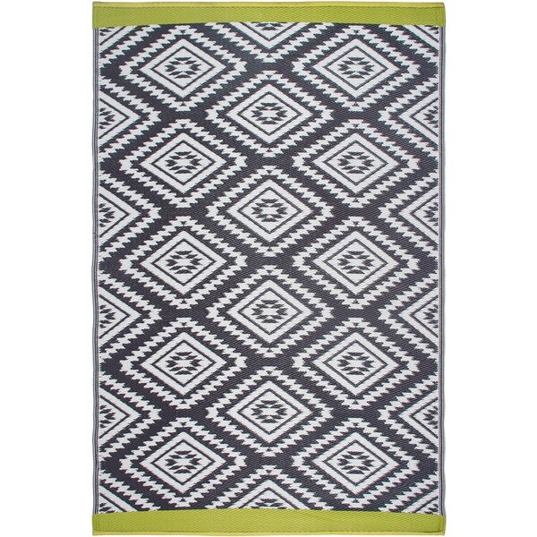 Handmade Fab Habitat Indo Revesible Valencia Grey Recyled Plastic Handmade Fab Habitat Indo Revesible Valencia Grey Recyled Plastic Area Rug 5 X27