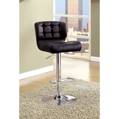 Furniture of America Beas Contemporary Faux Leather Swivel Bar Chair