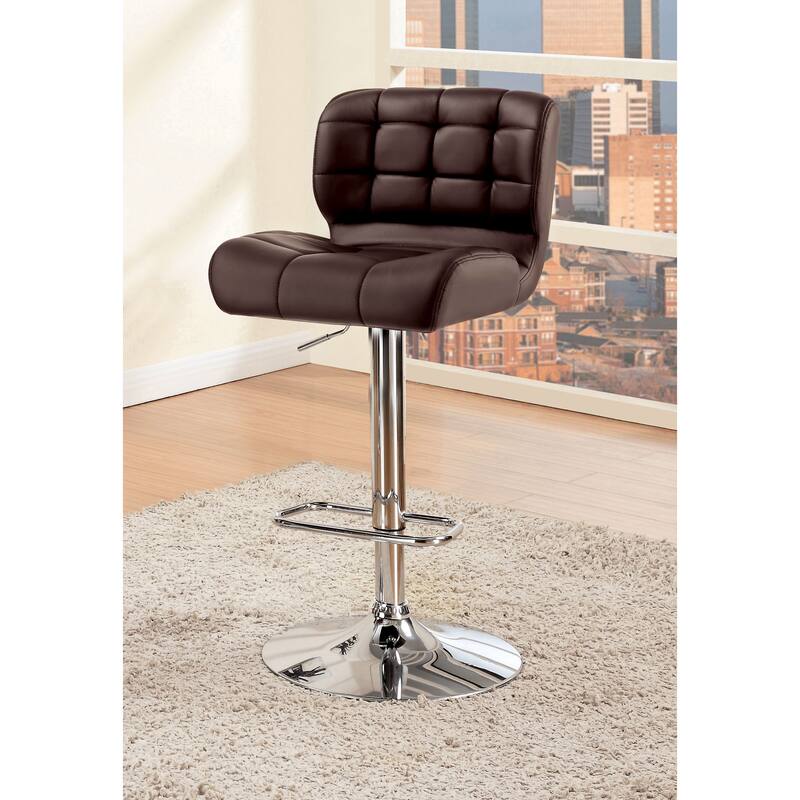 Beas Contemporary Faux Leather Adjustable Swivel Bar Chair by Furniture