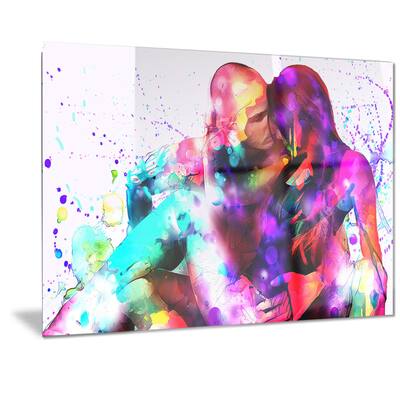 Designart 'Colorful Embrace Sensual Metal Wall Art