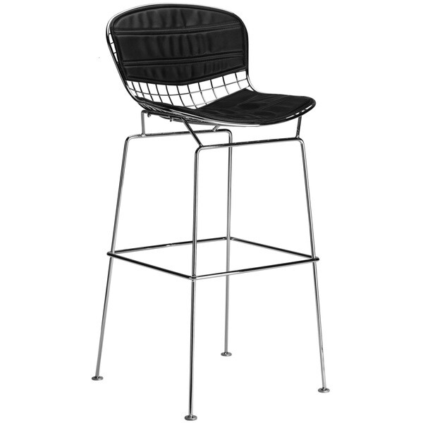 Poly And Bark Morph Bertoia Modern Chrome Vinyl Bar Stool Poly And Bark Morph Bertoia Modern Chrome Vinyl Bar Stool Set Of 2