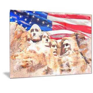 TIN SIGN "Mount Rushmore" Patriotic Garage Wall Decor