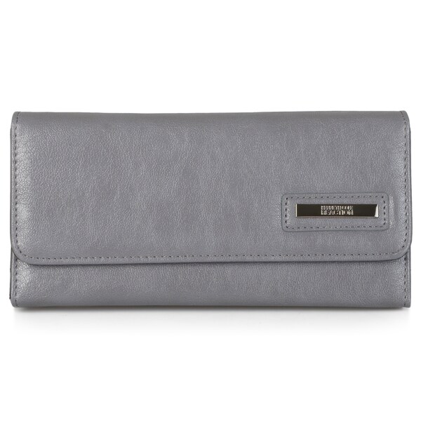 Kenneth Cole Reaction Womens Faux Leather Elongated Clutch Wallet