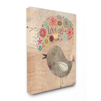 Stupell 'Love You Little Birdie' Stretched Canvas Wall Art