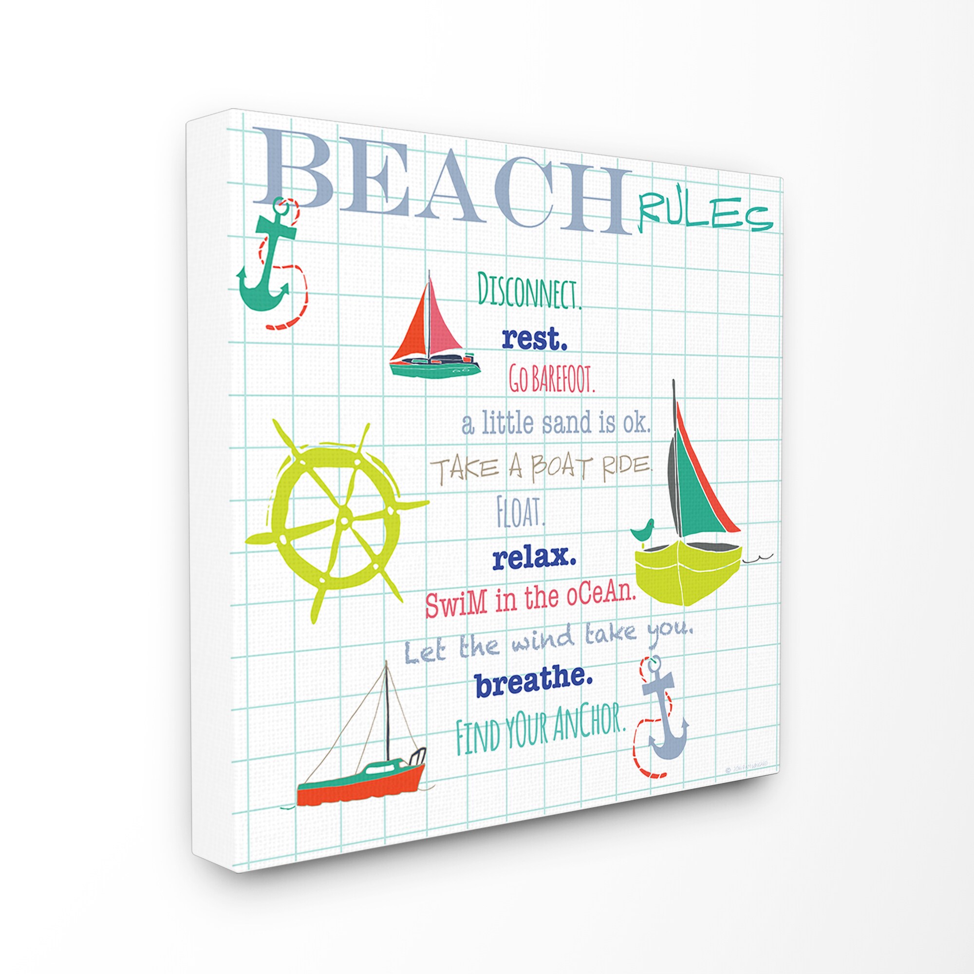 Beach Rules v2' Wall Plaque Art 12 x 12 eBay