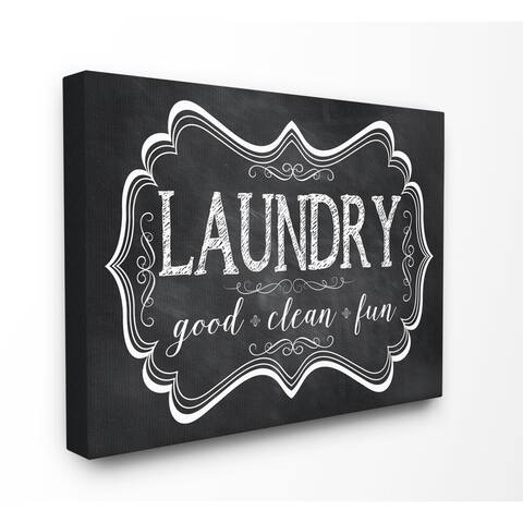 Laundry Good Clean Fun Chalkboard-look Stretched Canvas Wall Art - 16 x 20