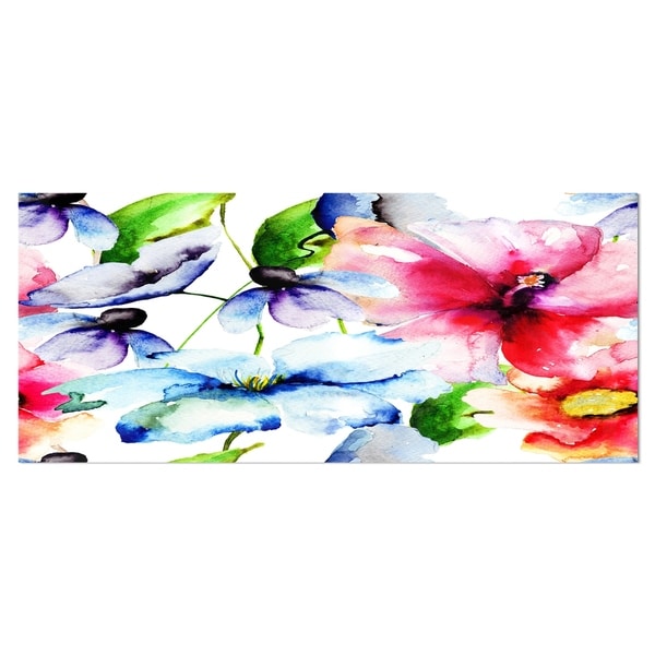 Designart Watercolor Flowers Everywhere Floral Throw Pillow On Sale Overstock 20947595