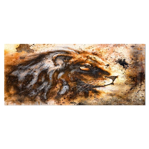 Designart 'Lion Collage' Animal Metal Wall Art - Overstock - 11867663