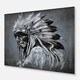 Designart 'American Indian Tattoo Art' Portrait Metal Wall Art