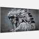 Designart 'American Indian Tattoo Art' Portrait Metal Wall Art