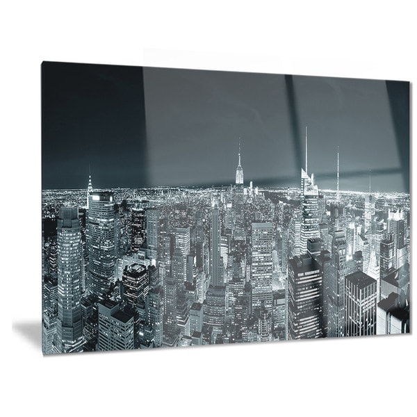 Cityscape Wall Art designart 'new york city skyline at night' cityscape photo metal Cityscape Wall Art designart 'new york city skyline at night' cityscape photo metal