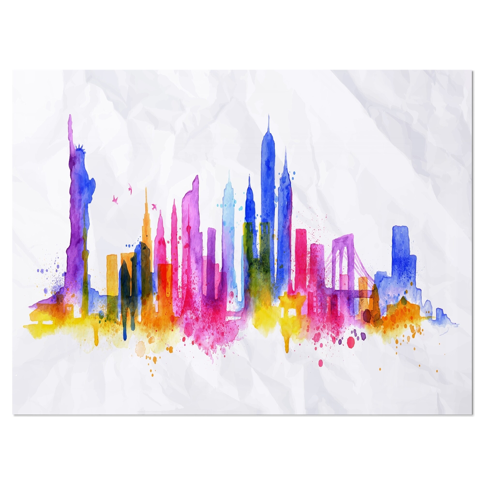 Designart Silhouette Overlay New York Cityscape Metal Wall Art Overstock