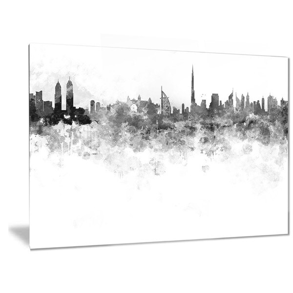 Designart 'Dubai Skyline' Cityscape Metal Wall Art - Free Shipping