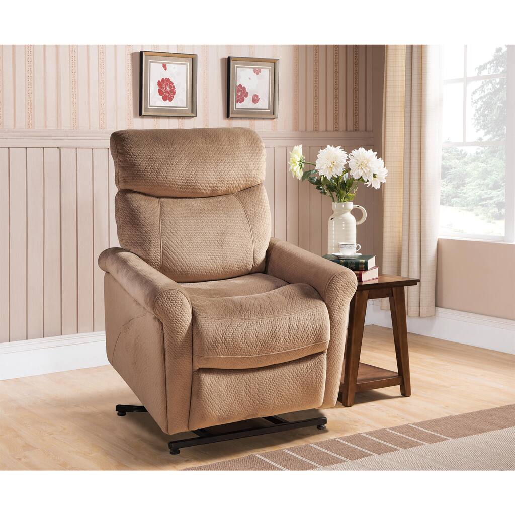 Kyler Tan Polyester Power Reclining Lift Chair