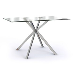 Linus Silver Glass Metal Dining Table Linus Silver Glass Metal Dining Table