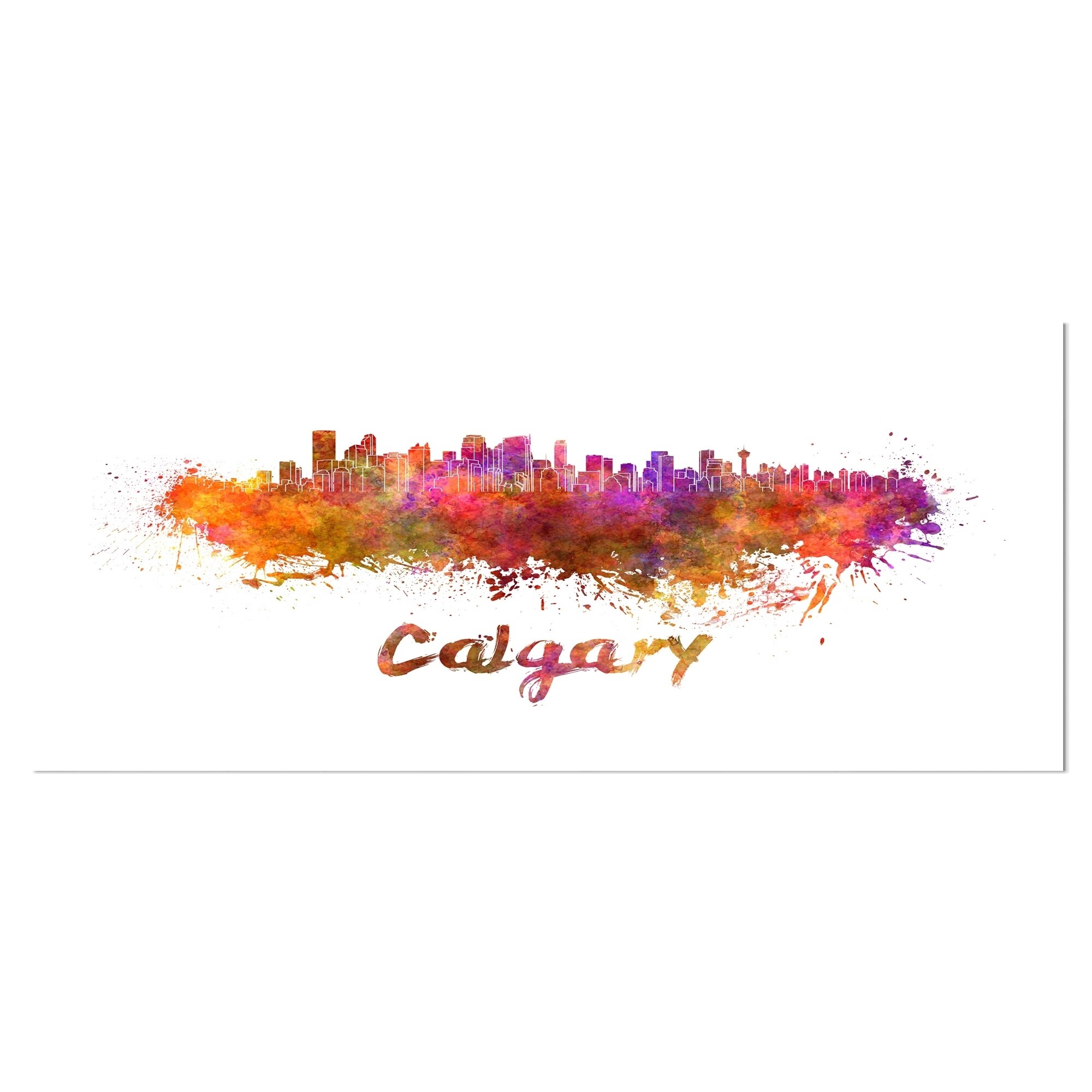 Designart 'Calgary Skyline' Cityscape Metal Wall Art Small | eBay