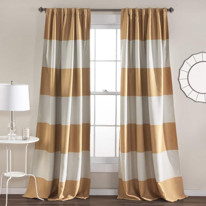 Lush Decor Montego Striped Curtain Panel Pair - 52"W x 84"L