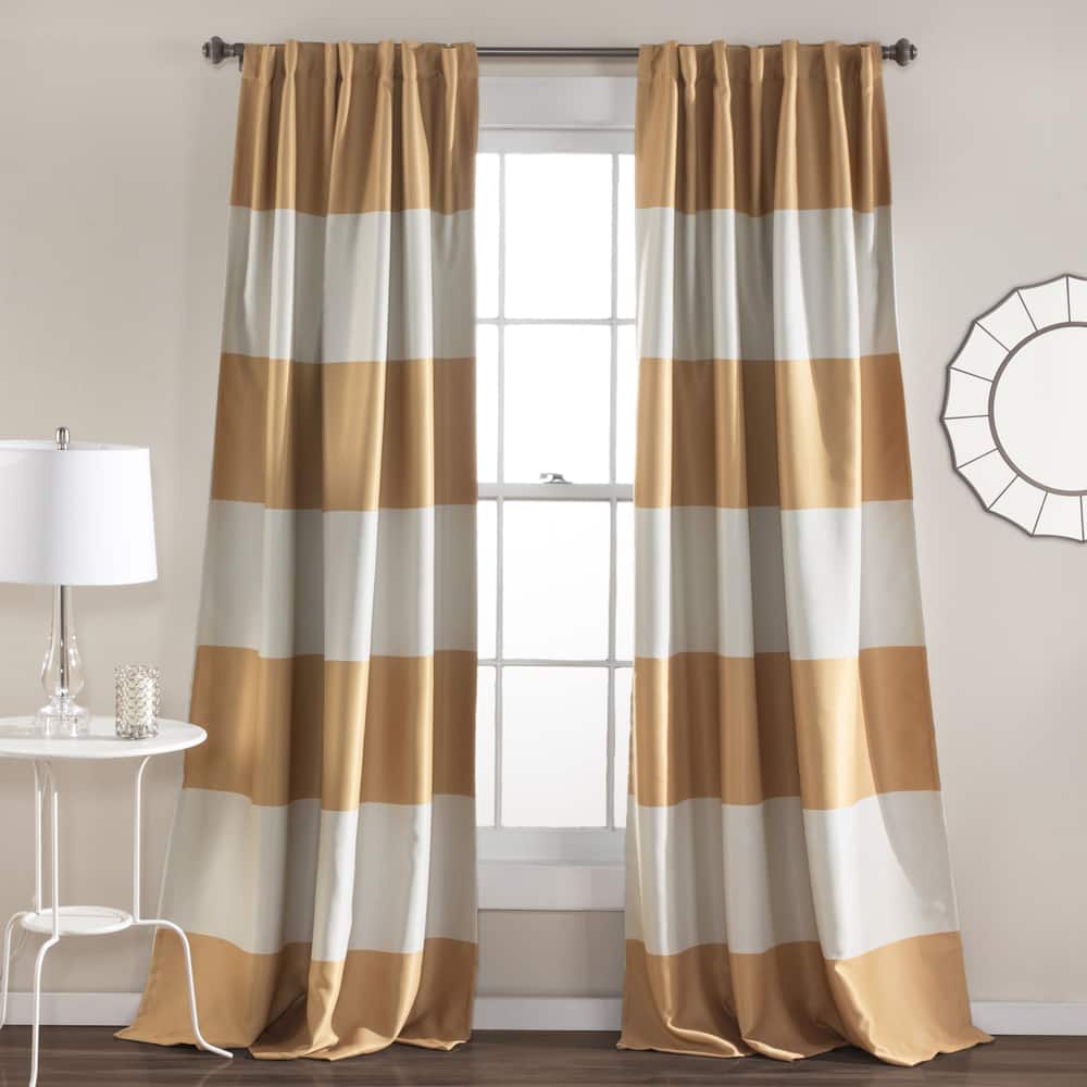 Lush Decor Montego Striped Curtain Panel Pair - 52"W x 84"L