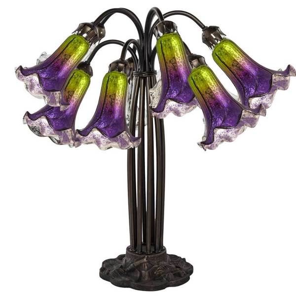 purple table lamps glass