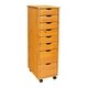 preview thumbnail 7 of 6, Adeptus Original Roll Cart, Solid Wood, 6 Plus 2 Drawer Narrow Roll Cart, Med Pine
