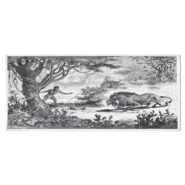 Designart Lion Eating Man Landscape Animal Metal Wall Art Overstock 11869778