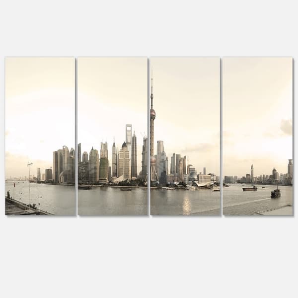 Designart Shanghai S Modern Architecture Cityscape Photo Metal Wall Art Overstock 11869814