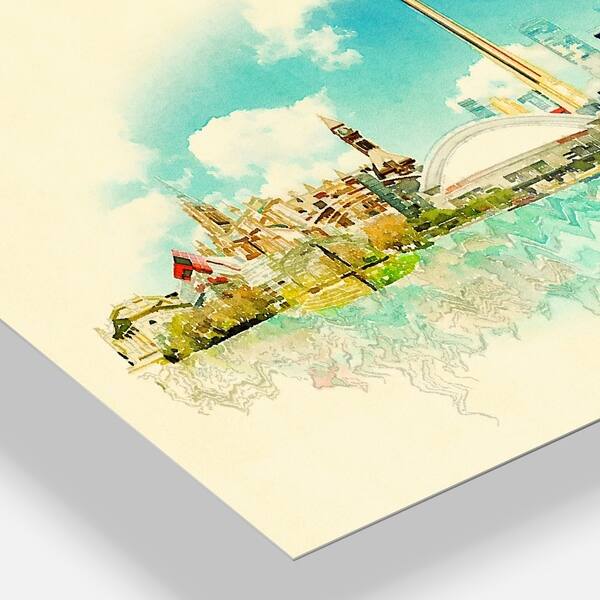 Shop Designart Toronto City Watercolor Cityscape Painting Metal