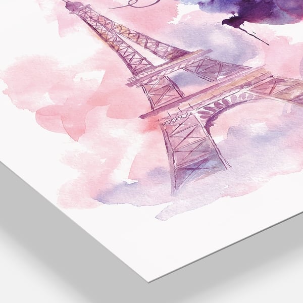 Shop Designart Eiffel Tower In Cloud Of Colors Watercolor Painting Metal Wall Art Overstock 11870192