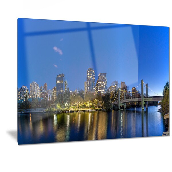 Shop Designart 'Calgary Skyline' Cityscape Photography Metal Wall Art