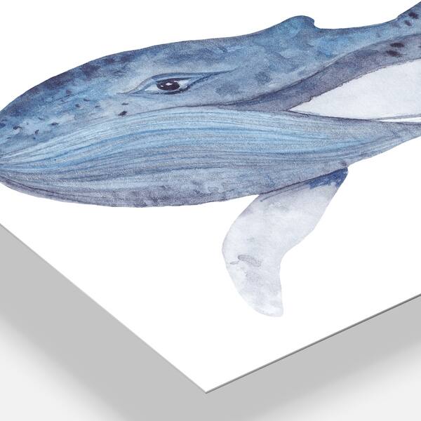 Shop Designart Large Watercolor Whale Animal Painting Metal Wall