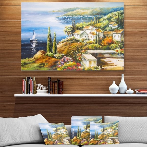 Designart Sailing Boat Remote View Seascape Metal Wall Art Overstock 11870482
