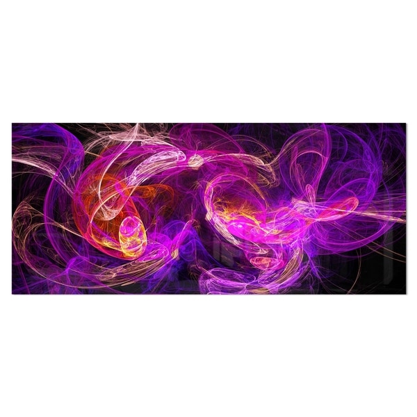 Designart Colored Smoke Blue Purple Abstract Canvas Art Print Overstock 17013393