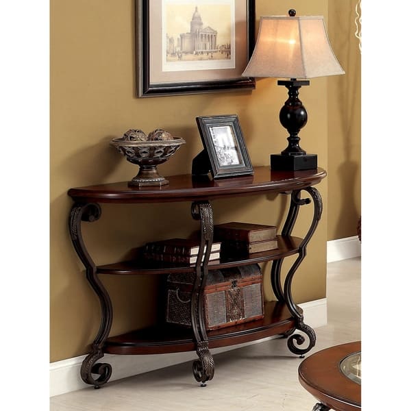 Delightful overstock console tables Furniture Of America Raiz Traditional Cherry Console Table On Sale Overstock 11870752