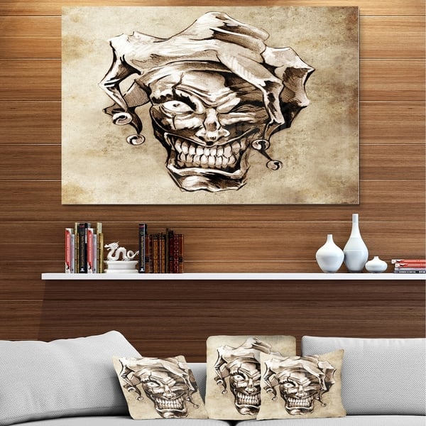 Designart 'Fantasy Clown Joker' Portrait Digital Art Metal Wall Art ...