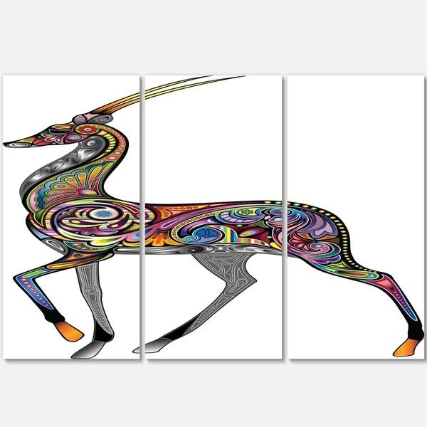 Shop Designart Colorful Antelope Animal Digital Art Metal Wall Art On Sale Overstock 11870928 36 In Wide X 28 In High 3 Panels Custom made high quality metal art and home decor. overstock com