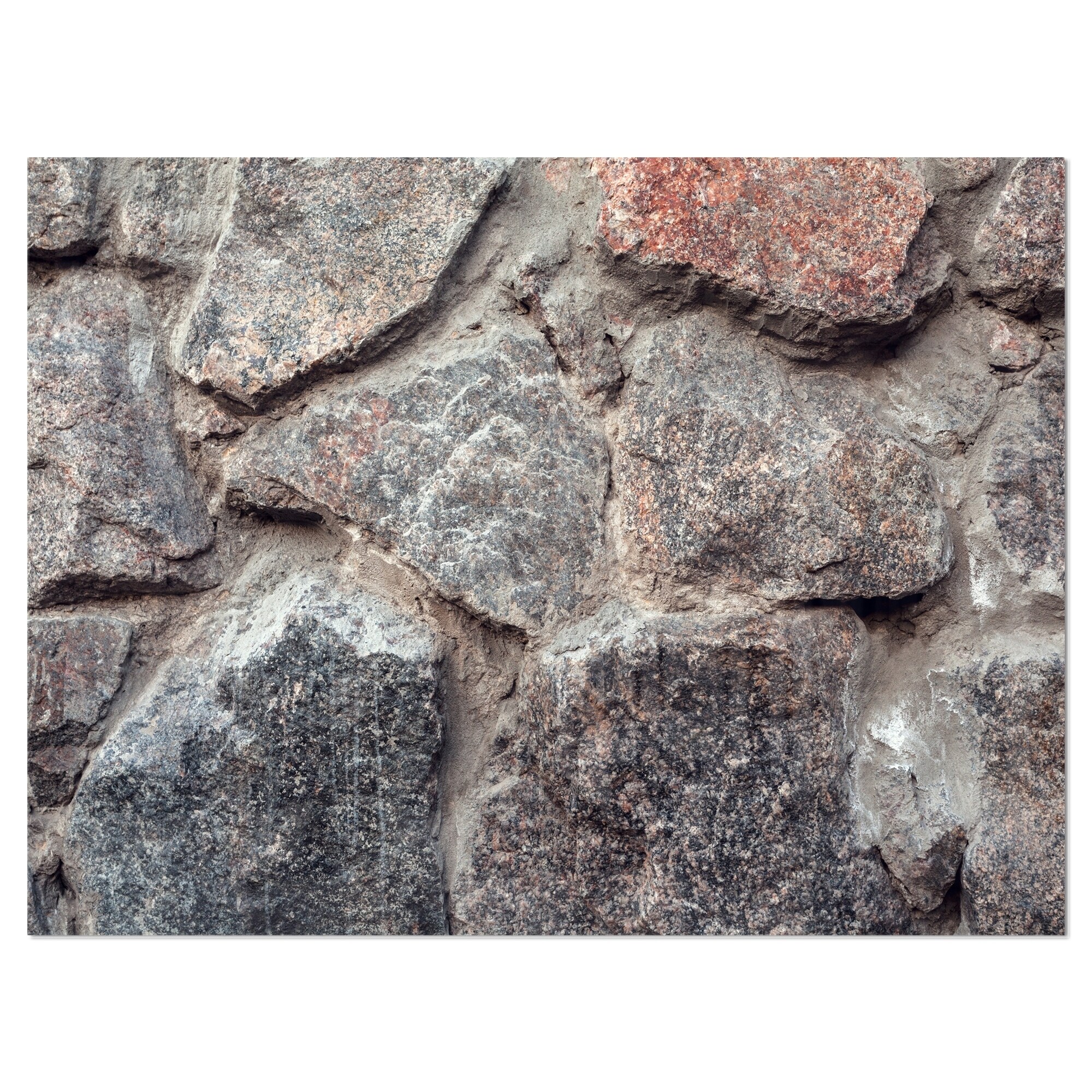 Designart Natural Granite Stone Texture-Landscape Photo Metal Wall Art-MT8452-60x28-5 Panels 28 H x 60 W x 1 D 5PE 