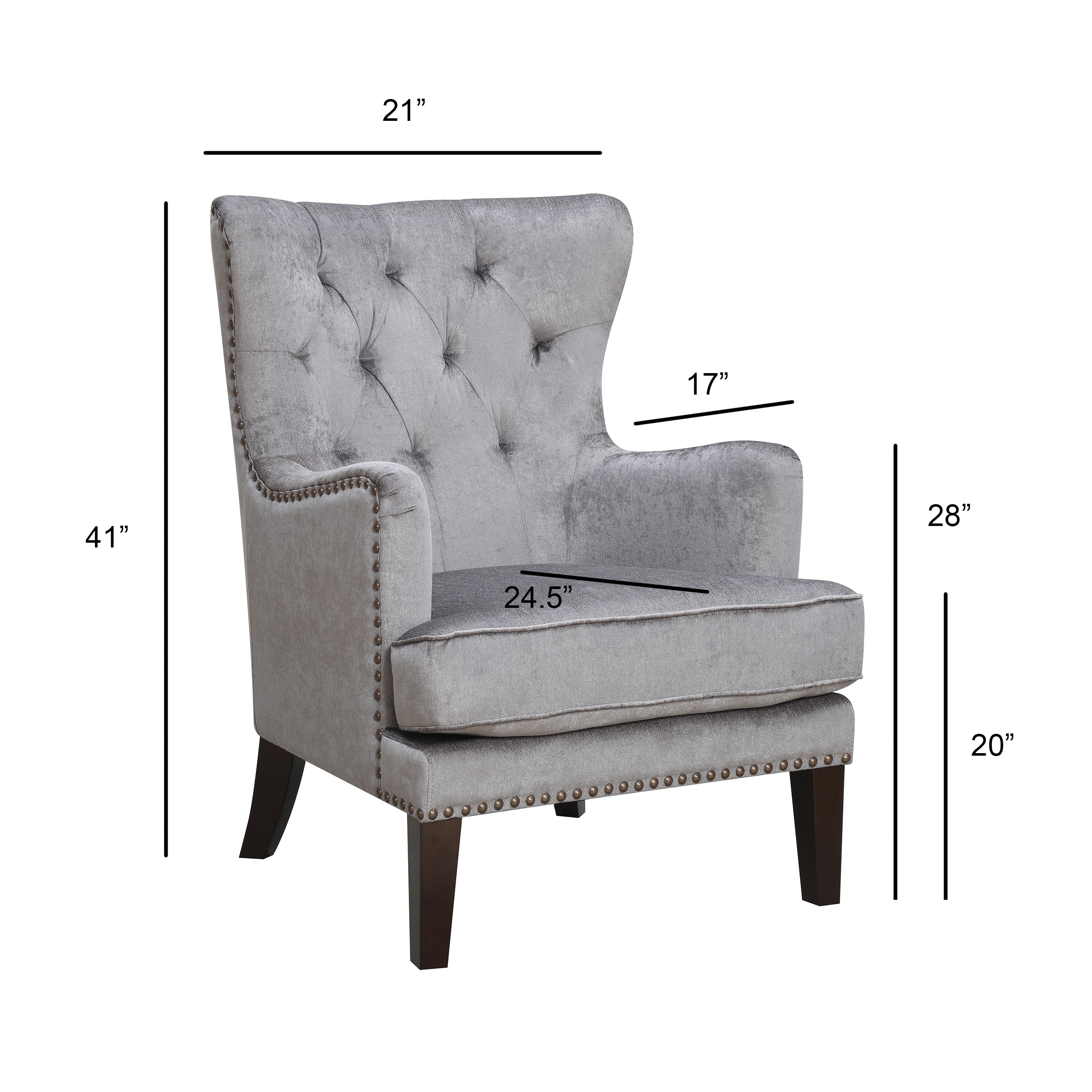 isabella contemporary grey woodfabric wingback accent chair