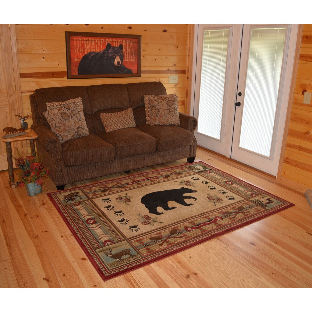 Shop The Outdoorsmen Collection Rustic Lodge Red Bear Cabin Area