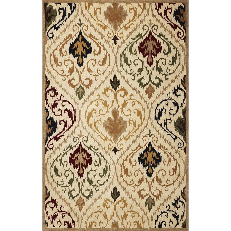 Syriana Jeweltone Panel Hand-tufted Wool Rug