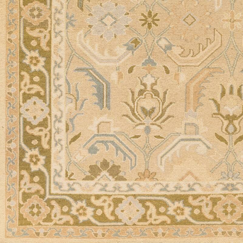 Hand-Knotted Kari Border New Zealand Wool Area Rug